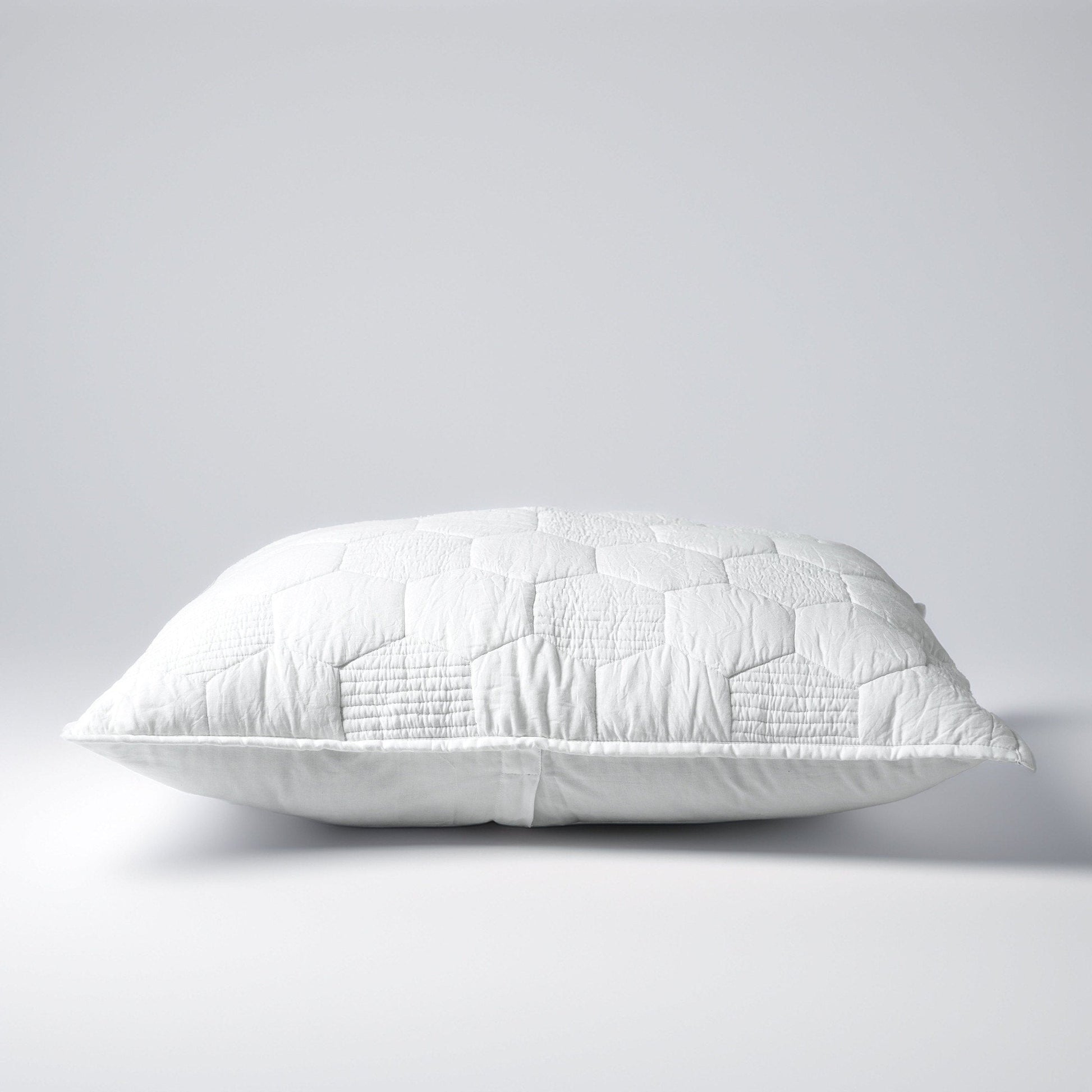 White Hexagon Quilted Pillowcase Set – 100% Cotton, Multiple Sizes