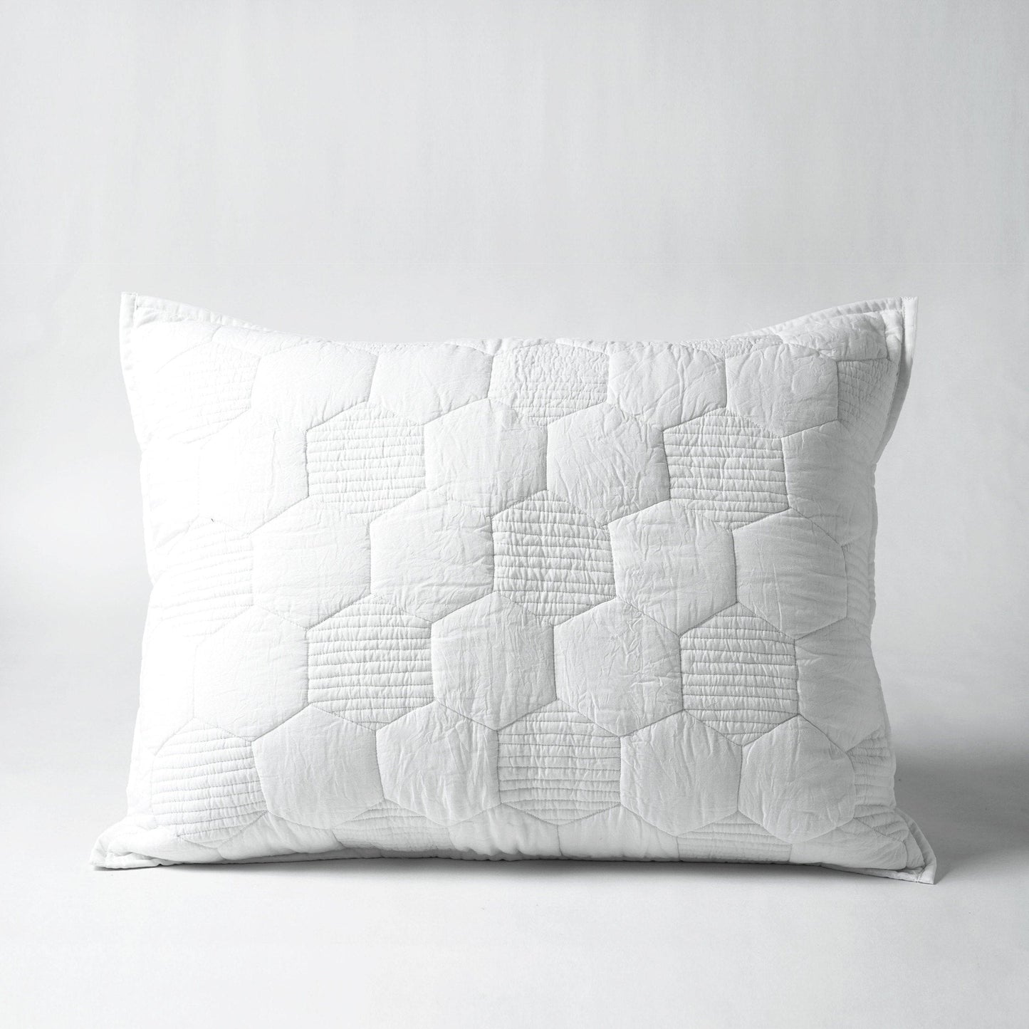SHWET White Hexagon Quilted Bed Set 100% Cotton