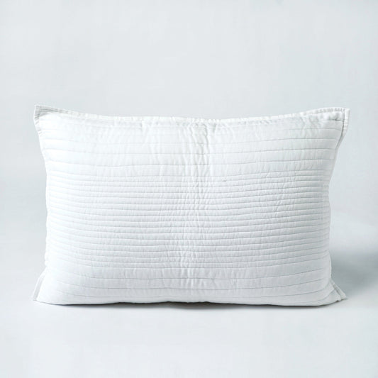 SHWET White Luxury 300TC Cotton Satin Quilted Pillow Cases Set