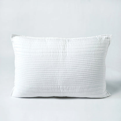 Shwet White 300TC Cotton Satin Quilted Pillow Cases | Luxury | Multiple Sizes