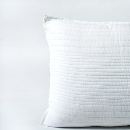 Shwet White 300TC Cotton Satin Quilted Pillow Cases | Luxury | Multiple Sizes
