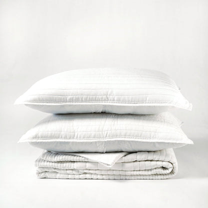 White Luxury 300TC Cotton Satin Quilted Bed Set