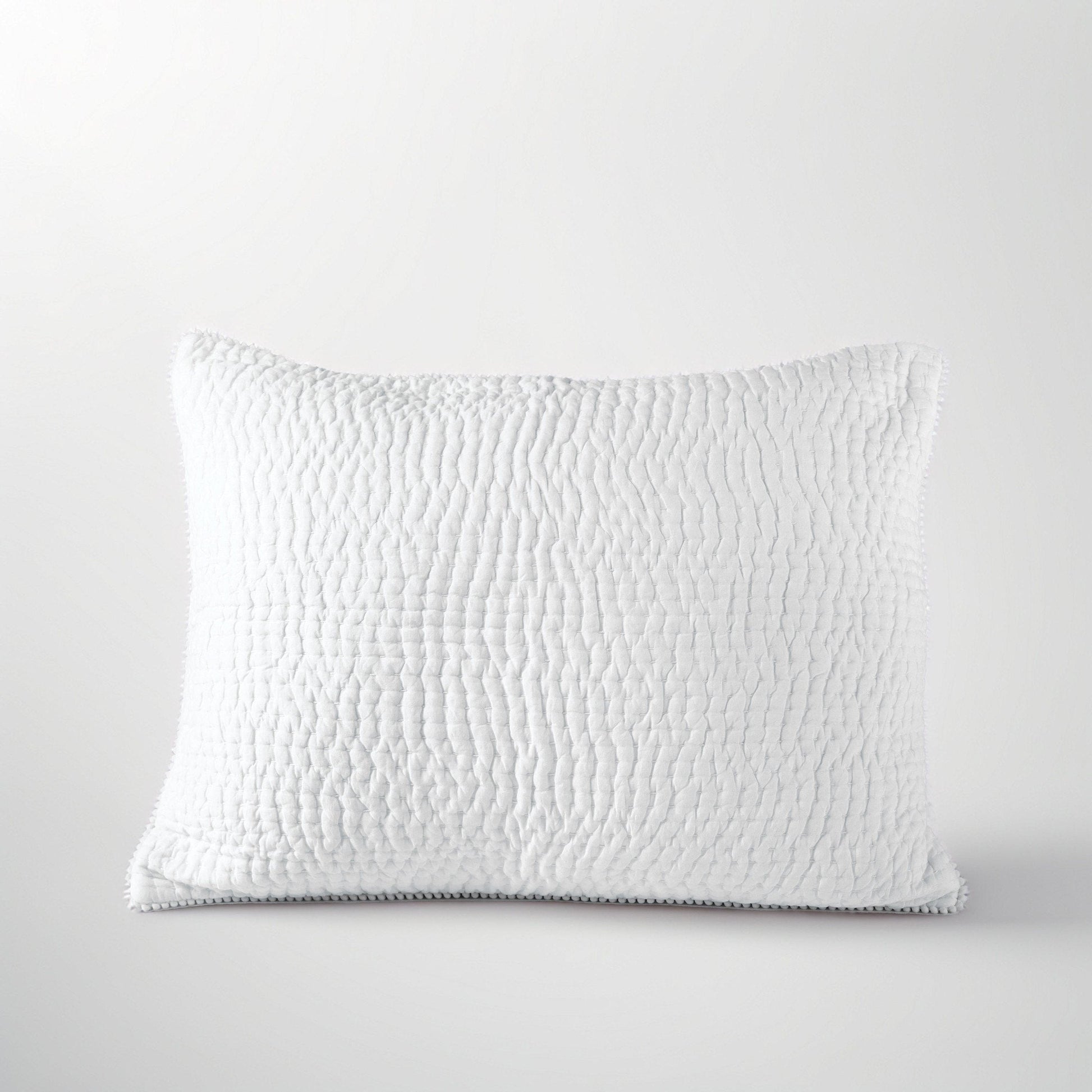 White Kantha Stripe Quilted Bed Set – Premium 100% Cotton
