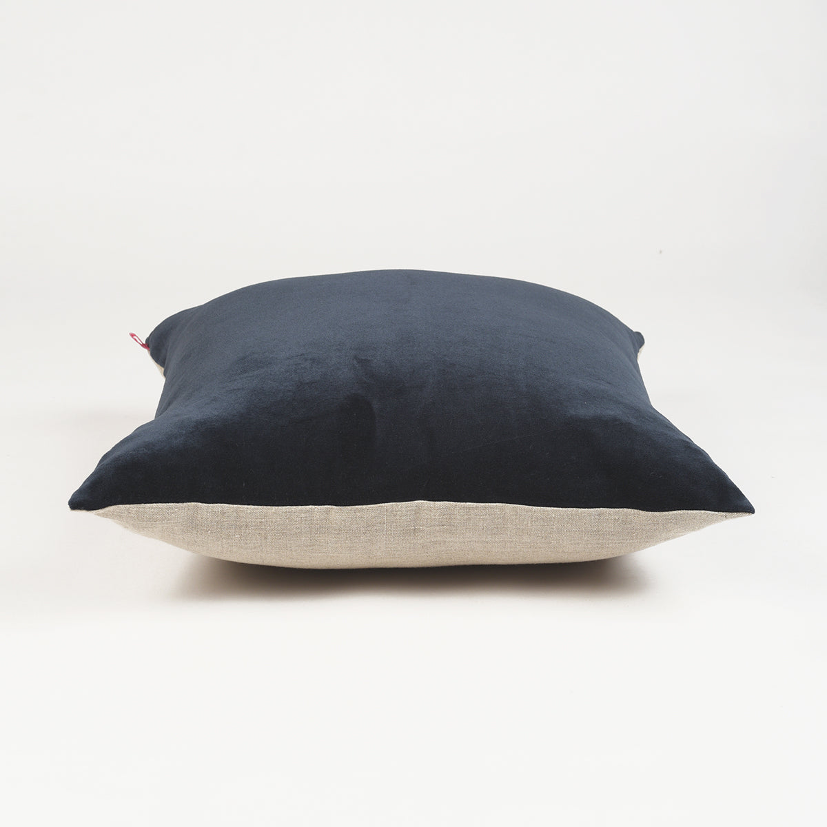 Blue Grey Velvet Linen Reversible Pillow Cover Autumn Elegance