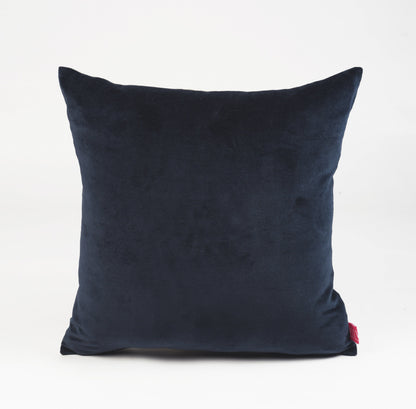 Blue Grey Velvet Linen Reversible Pillow Cover Autumn Elegance