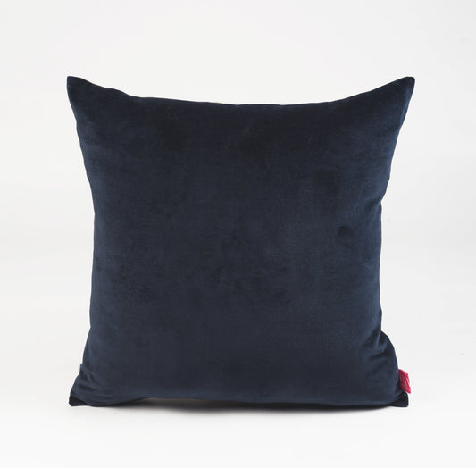 Blue Grey Velvet Linen Reversible Pillow Cover Autumn Elegance
