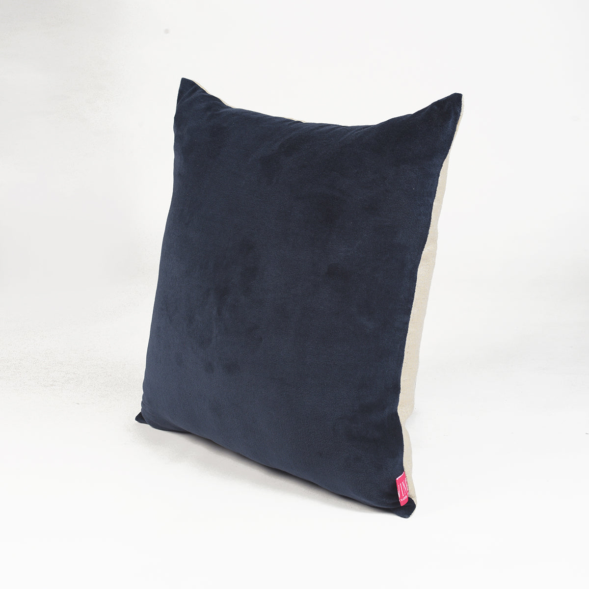 Blue Grey Velvet Linen Reversible Pillow Cover Autumn Elegance