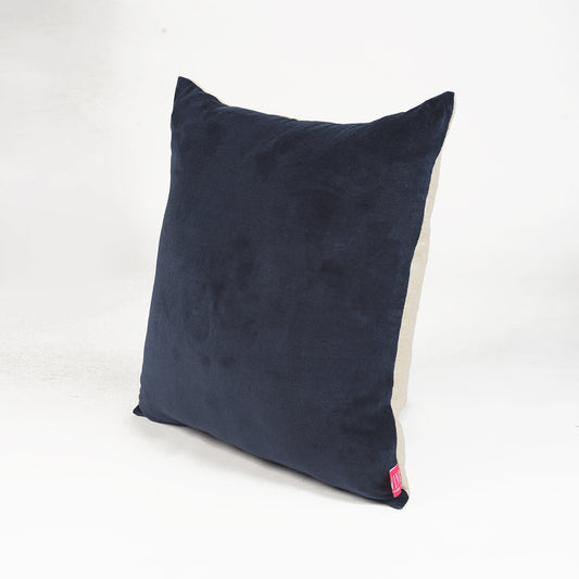 Blue Grey Velvet Linen Reversible Pillow Cover Autumn Elegance