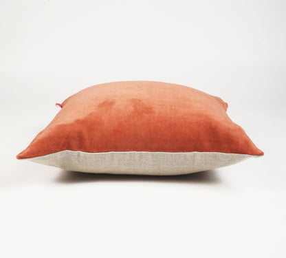 Rust Velvet Linen Reversible Cushion Cover – Multiple Sizes
