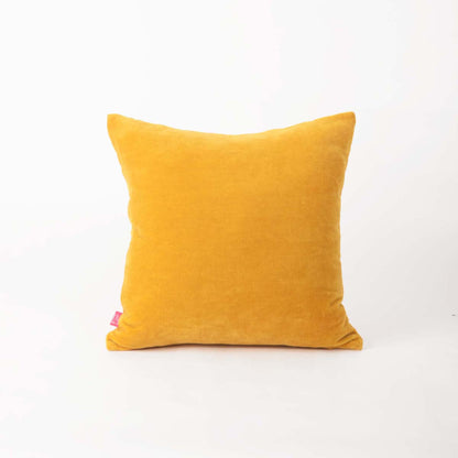 Yellow Quilted Velvet Pillow Cover – Solid Colour Throw Pillow