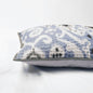 Blue Ikat Print Kantha Pillow Sham | Stripe Pattern Quilting | Standard, Queen, King & Euro