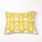 Yellow Ikat Print Kantha Quilted Pillow Cases | Handmade | Multiple Sizes