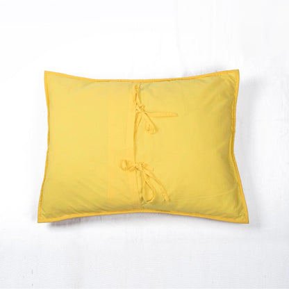 Yellow Kantha Quilted Pillow Cases – Chevron Pattern, Multiple Sizes
