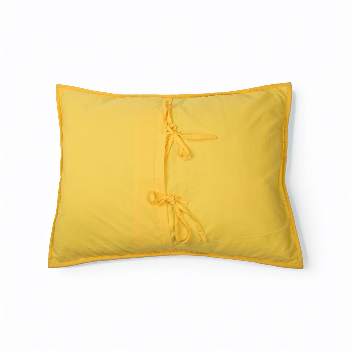 Yellow Kantha Quilt Bed Set | Chevron Pattern Quilting | 100% Cotton | Handmade