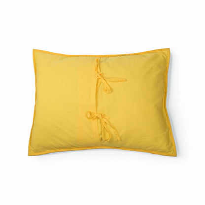 Yellow Kantha Quilt Bed Set | Chevron Pattern Quilting | 100% Cotton | Handmade