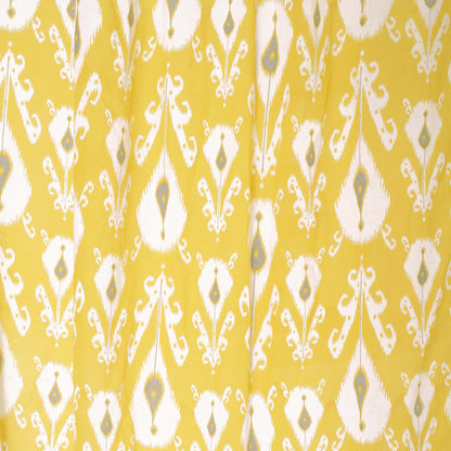 Yellow Ikat Sheer Cotton Curtain Panel – Light‑Filtering Drape