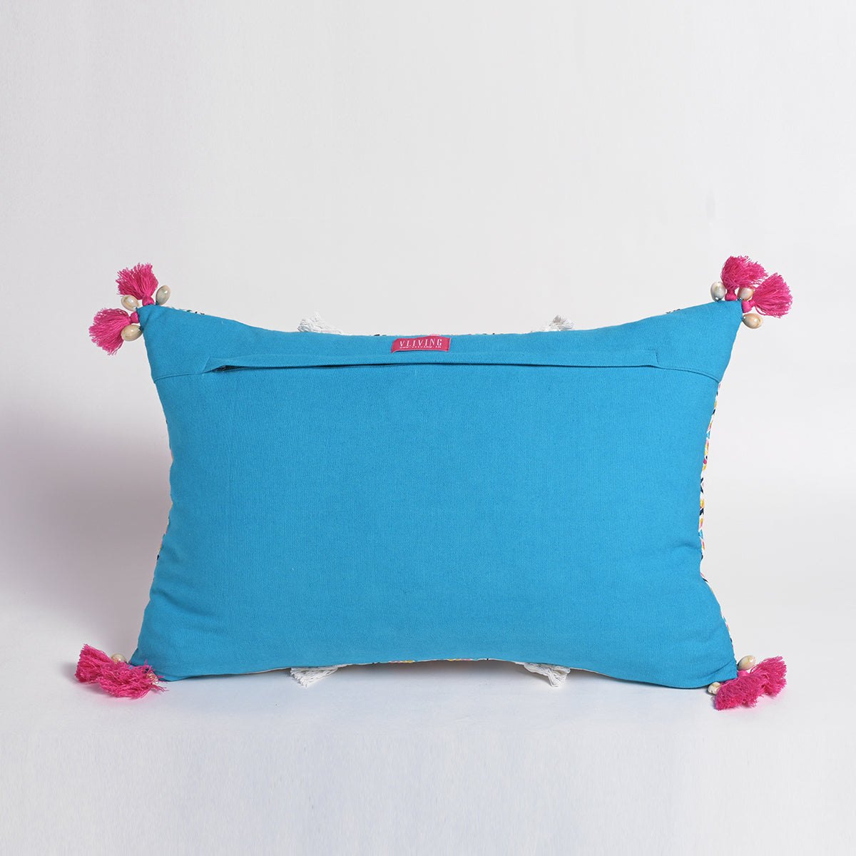 Multicolored Peruvian Embroidered Cushion Cover – Handmade Boho Home Décor