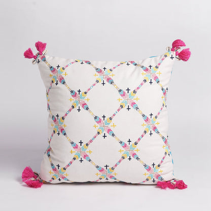 Vliving Embroidered Multicolour Peruvian Handmade Boho Cushion Cover