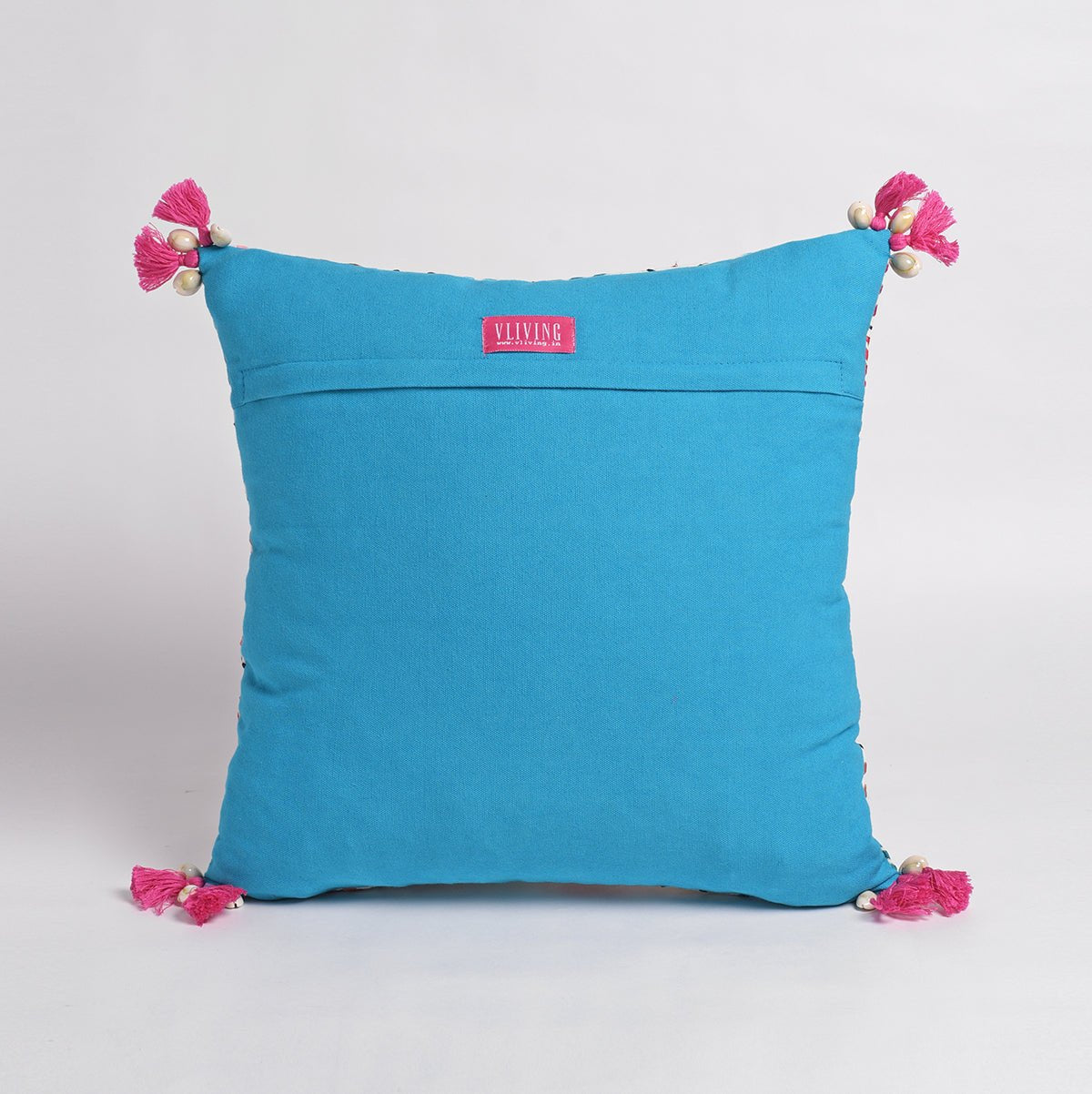 Banjara Embroidered Cushion Cover | Pastel Peruvian Boho | Cotton | 16" & 18"