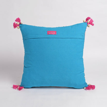 Banjara Embroidered Cushion Cover | Pastel Peruvian Boho | Cotton | 16" & 18"