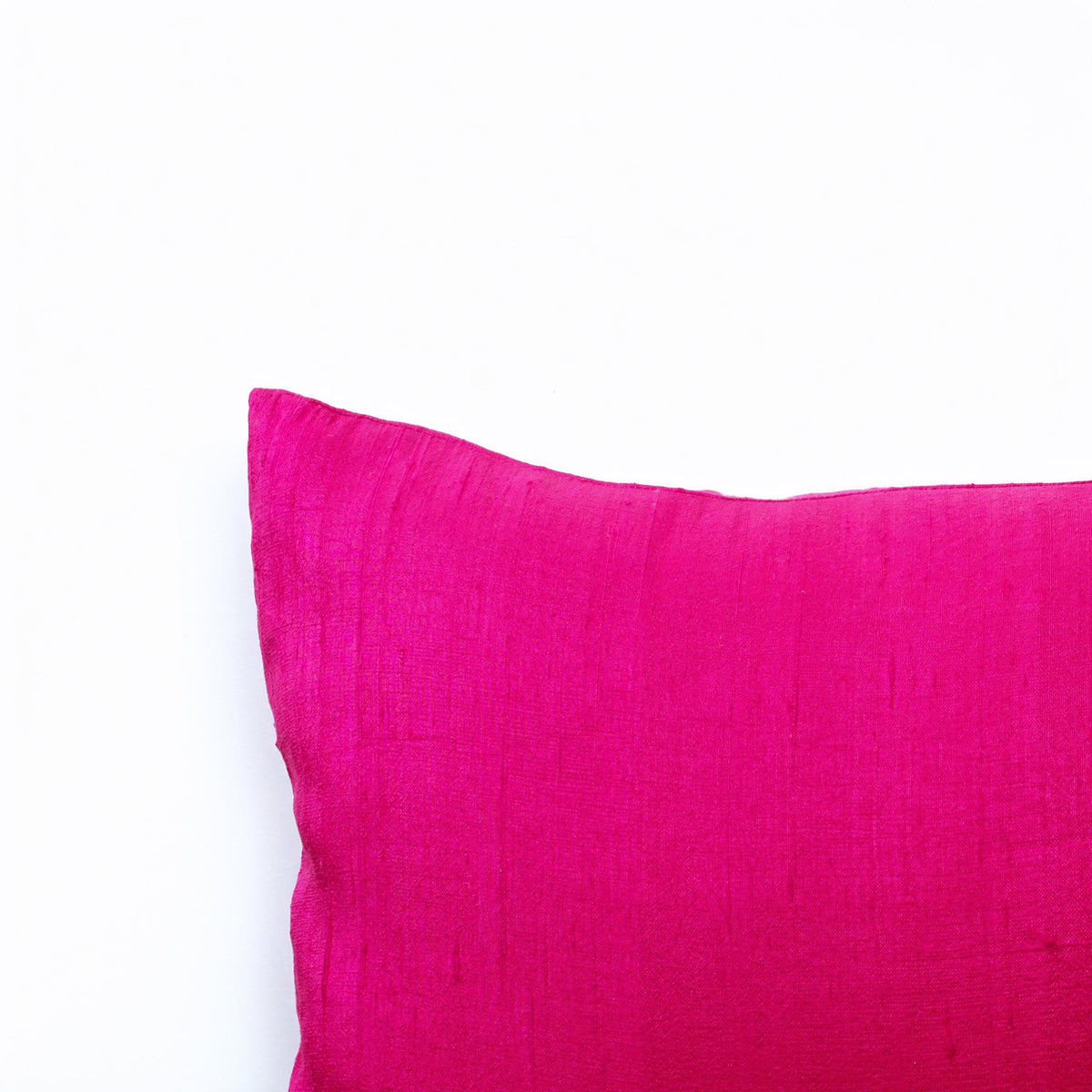Hot Pink Pure Dupioni Silk Cushion Cover | Reversible | Concealed Zip | Muslin Lined