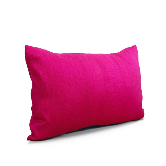 Luxurious Hot Pink Pure Dupioni Silk Decorative Pillow Cover for Home Decor
