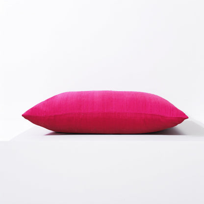 Hot Pink Pure Dupioni Silk Cushion Cover | Reversible | Concealed Zip | Muslin Lined