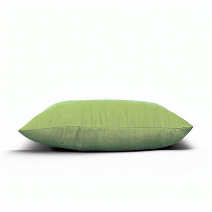 Spring Green Pure Dupioni Silk Cushion Cover | Reversible | Concealed Zip | 3 Sizes