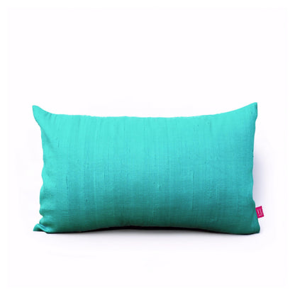 Turquoise Pure Dupioni Silk Cushion Cover | Reversible | Concealed Zip | 3 Sizes