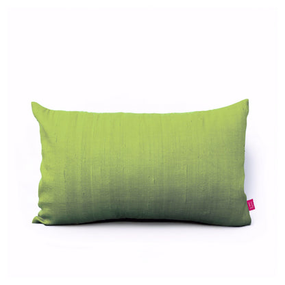 Spring Green Pure Dupioni Silk Cushion Cover | Reversible | Concealed Zip | 3 Sizes