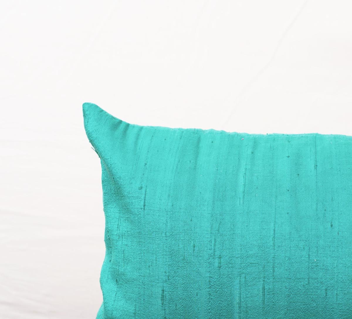 Turquoise Pure Silk Dupioni Pillow Cover – Reversible Luxury