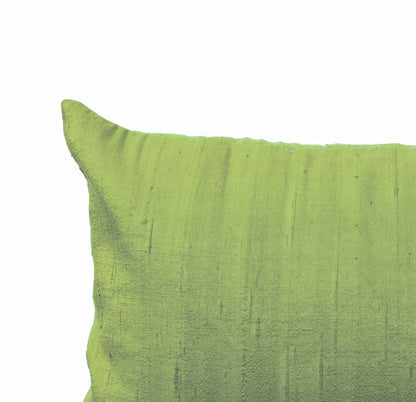 Spring Green Pure Dupioni Silk Cushion Cover | Reversible | Concealed Zip | 3 Sizes