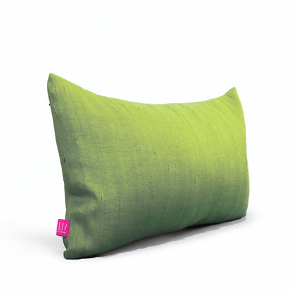 Spring Green Pure Dupioni Silk Cushion Cover | Reversible | Concealed Zip | 3 Sizes