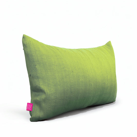 Spring Green Pure Dupioni Silk Cushion Cover | Reversible | Concealed Zip | 3 Sizes