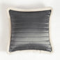Svenska - Grey Quilted Faux Silk Cushion Cover | Nordic Style | Parka Chording
