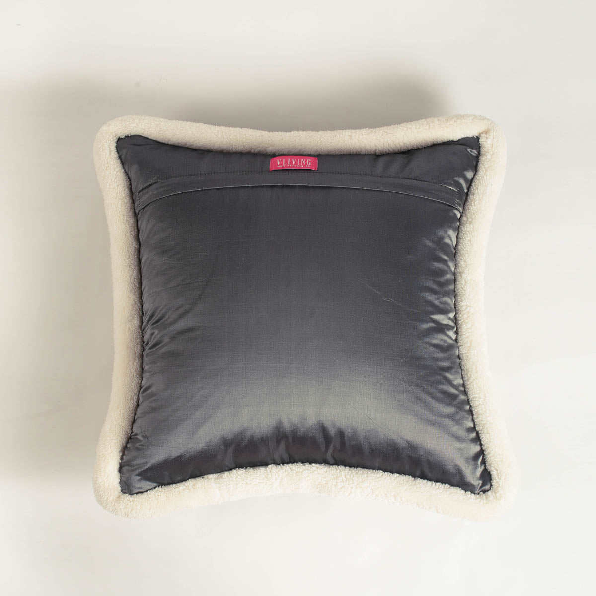 Grey Quilted Faux Silk Cushion Cover – Scandinavian Nordic Pillowcase