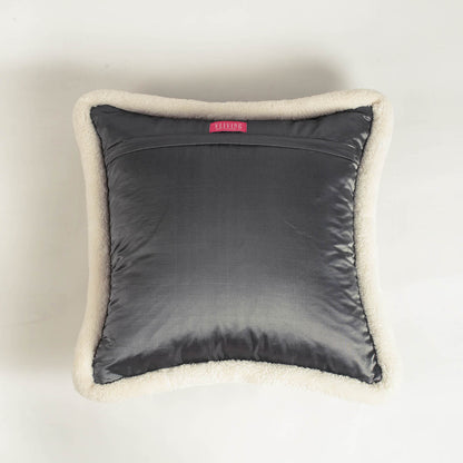 Grey Quilted Faux Silk Cushion Cover – Scandinavian Nordic Pillowcase
