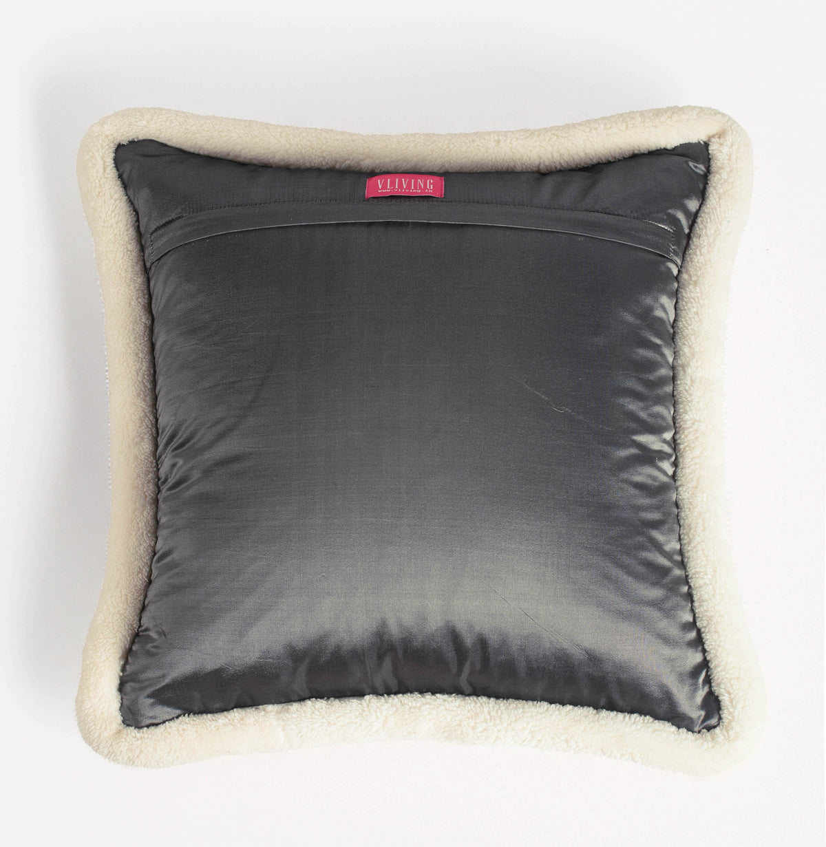 Svenska - Grey Quilted Faux Silk Cushion Cover | Nordic Style | Parka Chording