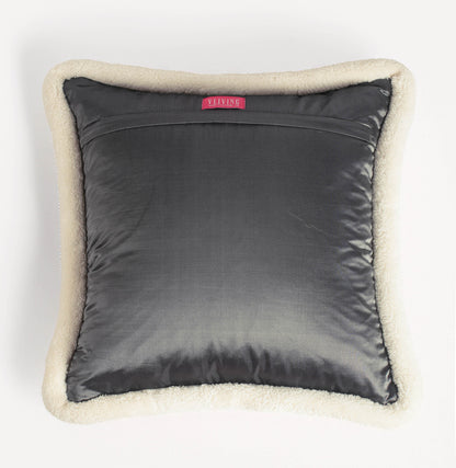 Svenska - Grey Quilted Faux Silk Cushion Cover | Nordic Style | Parka Chording
