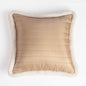 Svenska - Beige Quilted Faux Silk Cushion Cover | Nordic Style | Parka Chording