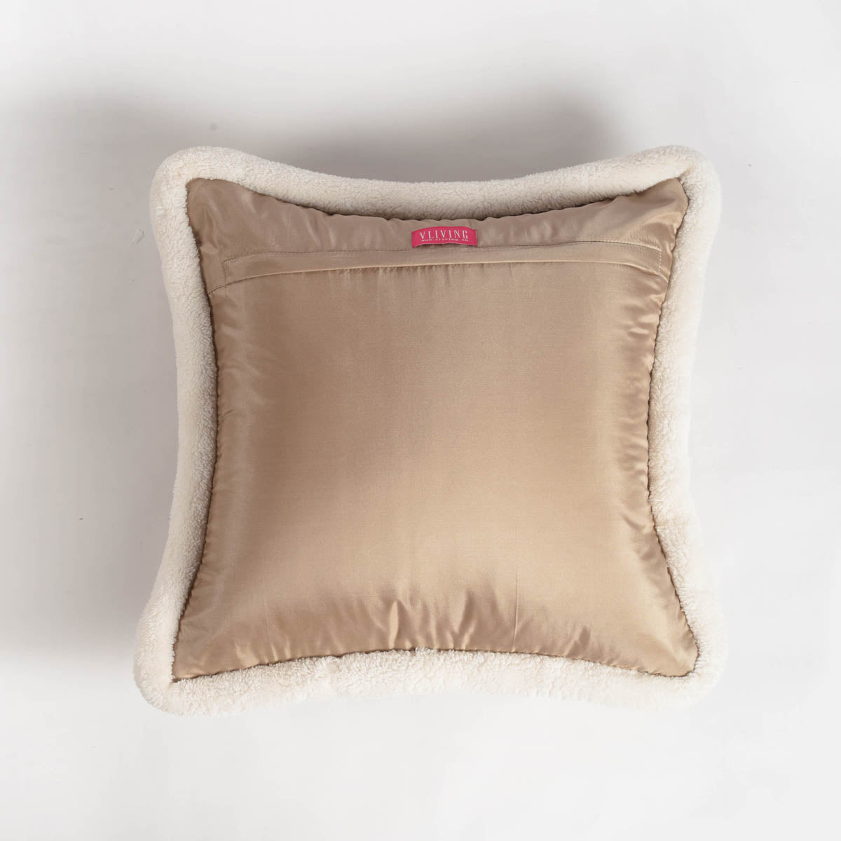 Beige Quilted Faux Silk Cushion Cover – Scandinavian Pillowcase