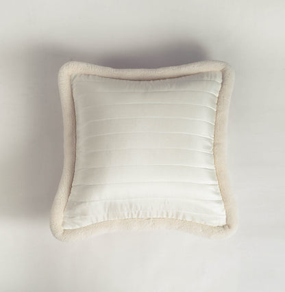 Svenska White Quilted Faux Silk Cushion Cover Nordic Throw Pillow