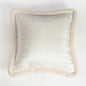 Svenska - White Quilted Faux Silk Cushion Cover | Nordic Style | Parka Chording