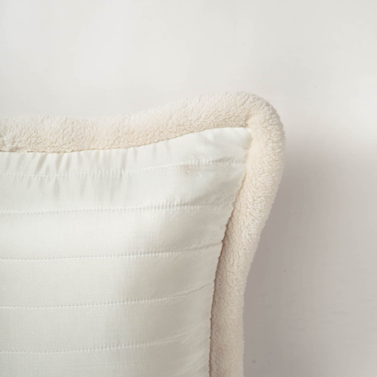 Svenska White Quilted Faux Silk Cushion Cover Nordic Throw Pillow