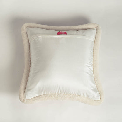 Svenska White Quilted Faux Silk Cushion Cover Nordic Throw Pillow