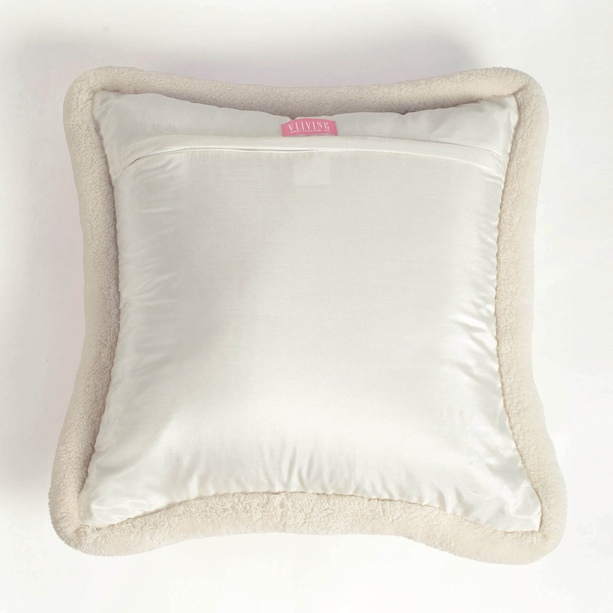 Svenska - White Quilted Faux Silk Cushion Cover | Nordic Style | Parka Chording
