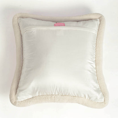 Svenska - White Quilted Faux Silk Cushion Cover | Nordic Style | Parka Chording