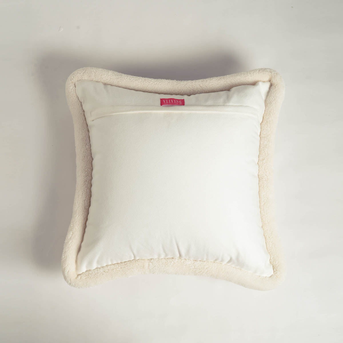 Off‑White Nordic Printed Pillow Cover – Soft Faux Suede Cushion