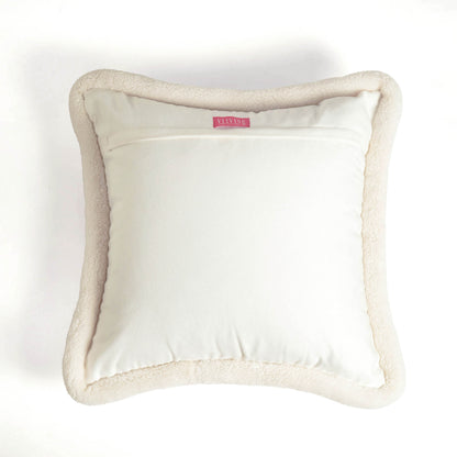Svenska - Off White Engineered Print Cushion Cover | Faux Suede | Nordic Style