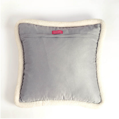 Svenska - Grey Engineered Print Cushion Cover | Faux Suede | Nordic Style